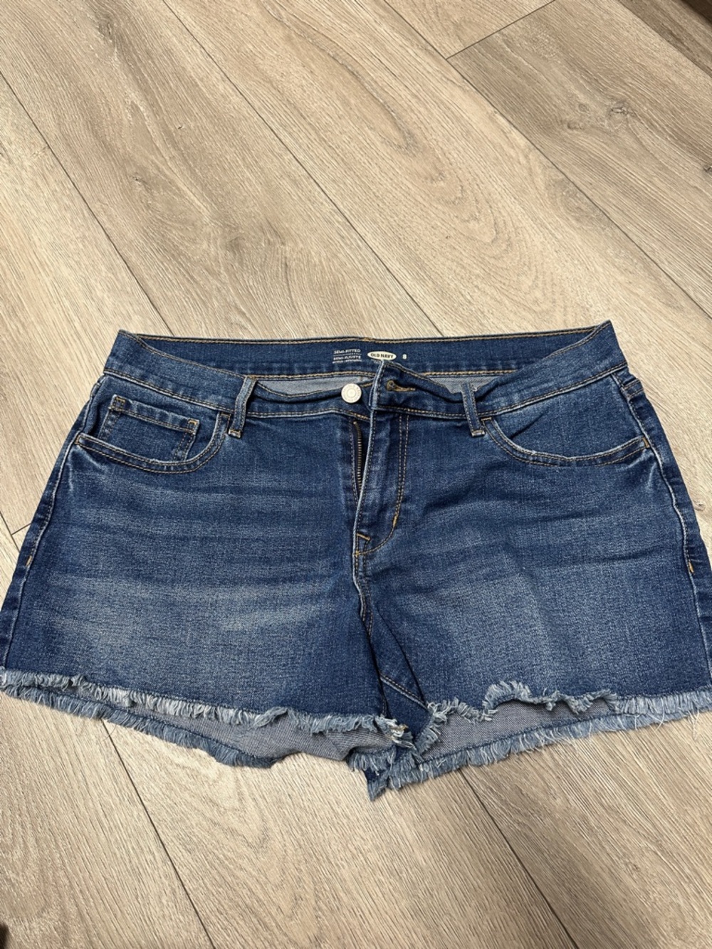 Old Navy Blue Frayed Hem Denim Shorts